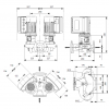 Габариты центробежного сдвоенного насоса Grundfos TPE3 D 50-200 BQQE