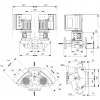 Габариты центробежного сдвоенного насоса Grundfos TPE3 D 50-240 BQBE