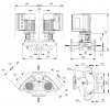 Габариты центробежного сдвоенного насоса Grundfos TPE3 D 80-40 BQBE