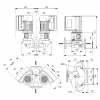  Габариты центробежного сдвоенного насоса Grundfos TPE3 D 80-180 BQBE