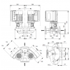 Габариты центробежного сдвоенного насоса Grundfos TPE3 D 100-180 BQBE