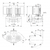 Габариты центробежного сдвоенного насоса Grundfos TPED 32-580/2-S BAQE