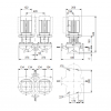Габариты центробежного сдвоенного насоса Grundfos TPED 50-80/4 BAQE
