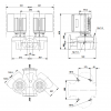 Габариты центробежного сдвоенного насоса Grundfos TPED 40-360/2-S BAQE