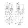Габариты центробежного сдвоенного насоса Grundfos TPED 50-120/4 BAQE