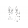 Габариты центробежного сдвоенного насоса Grundfos TPED 40-430/2-S BQQE