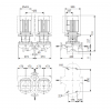 Габариты центробежного сдвоенного насоса Grundfos TPED 50-420/2-S BAQE