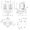 Габариты центробежного сдвоенного насоса Grundfos TPED 50-430/2-S BQQE