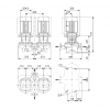 Габариты центробежного сдвоенного насоса Grundfos TPED 50-540/2-S BAQE