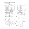 Габариты центробежного сдвоенного насоса Grundfos TPED 80-210/2-S BAQE