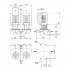 Габариты центробежного сдвоенного насоса Grundfos TPED 80-330/2-S BAQE