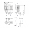 Габариты центробежного сдвоенного насоса Grundfos TPED 125-130/4 BAQE