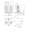 Габариты центробежного сдвоенного насоса Grundfos TPED 125-160/4 BQQE
