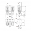 Габариты центробежного сдвоенного насоса Grundfos TPED 125-300/4 BAQE