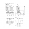 Габариты центробежного сдвоенного насоса Grundfos TPED 150-160/4 BAQE