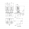 Габариты центробежного сдвоенного насоса Grundfos TPED 150-200/4 BQQE
