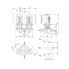 Габариты центробежного сдвоенного насоса Grundfos TPED 32-200/2 BAQE