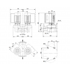 Габариты центробежного сдвоенного насоса Grundfos TPED 32-230/2 BAQE