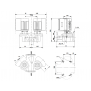 Габариты центробежного сдвоенного насоса Grundfos TPED 32-200/2-S BQQE