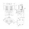 Габариты центробежного сдвоенного насоса Grundfos TPED 32-230/2-S BQQE