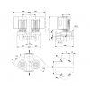 Габариты центробежного сдвоенного насоса Grundfos TPED 32-250/2-S BAQE