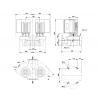 Габариты центробежного сдвоенного насоса Grundfos TPED 50-360/2-S BQQE