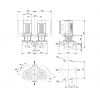 Габариты центробежного сдвоенного насоса Grundfos TPED 50-360/2 BAQE