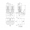 Габариты центробежного сдвоенного насоса Grundfos TPED 50-420/2 BAQE