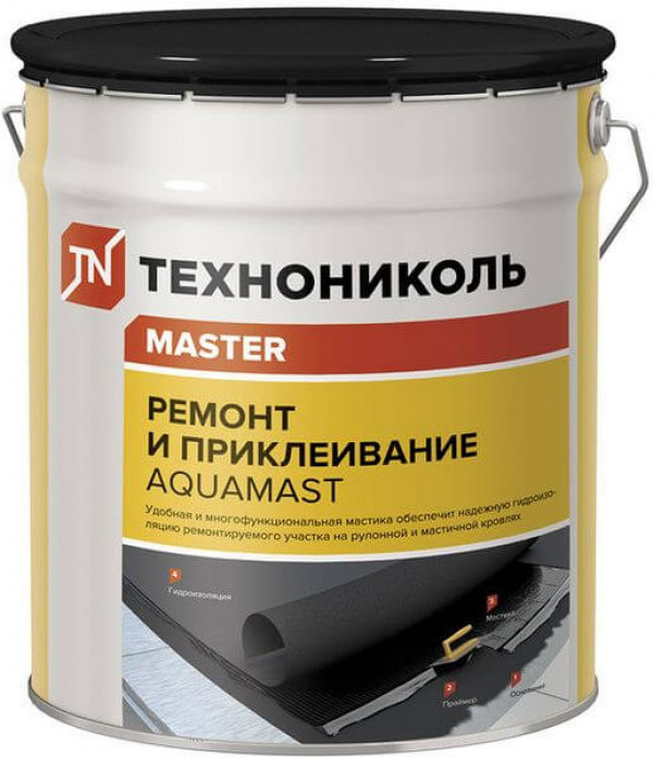 Мастика для ремонта ТехноНИКОЛЬ AquaMast 10 кг