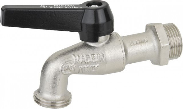 Кран шаровой водоразборный Ду 10 Бугатти 3/4"x3/4", резьба наружная, рычаг из алюминия, Bugatti