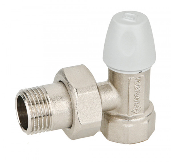 Клапан Бугатти 1/2"x3/8", запорный, угловой, резьбы наружная-внутренняя, Bugatti