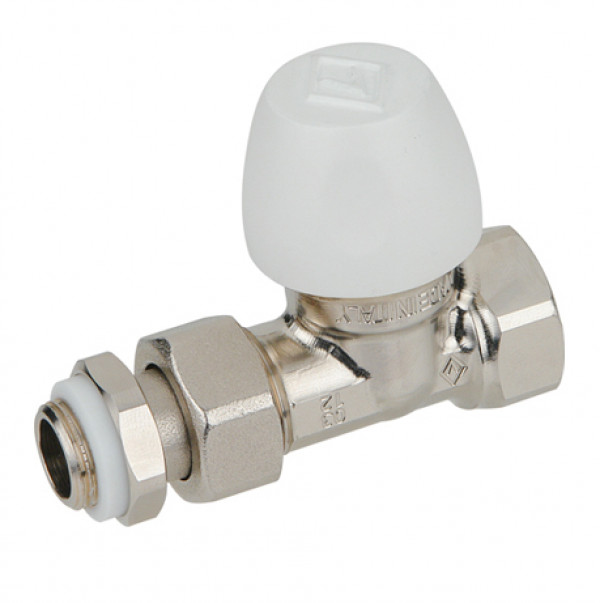 Клапан Бугатти 1/2"x3/8", запорный, прямой, резьбы наружная-внутренняя, Bugatti