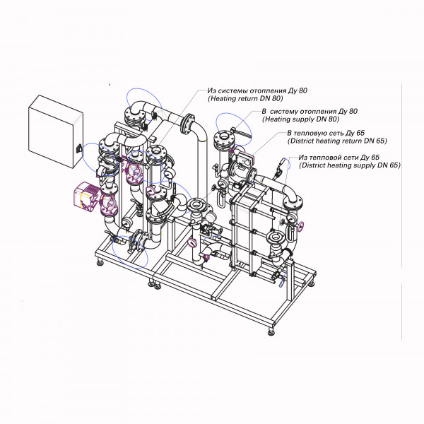 Блочный тепловой пункт Ридан БТП-HS-065-080-C-R V2