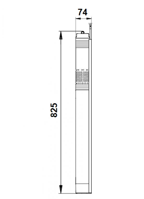 Габариты скважинного насоса Grundfos SQ 1-80