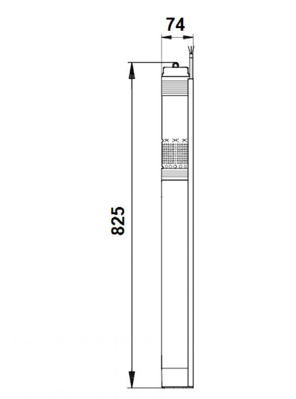 Габариты скважинного насоса Grundfos SQ 2-85