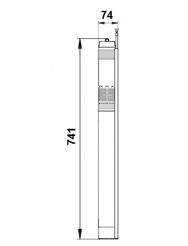 Габариты скважинного насоса Grundfos SQ 2-55