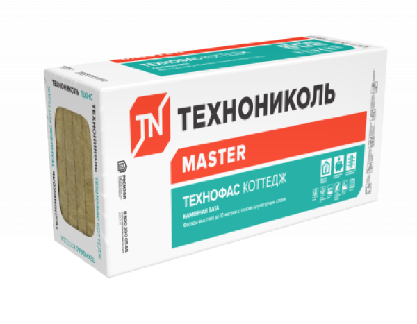 Каменная вата ТехноНИКОЛЬ ТЕХНОФАС КОТТЕДЖ 1200*600*50 мм 6 шт. в упаковке