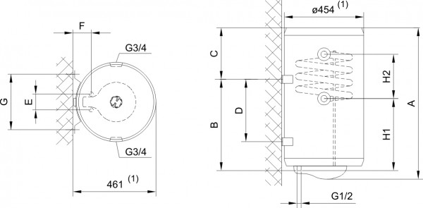 Gorenje TGRK80LNGB6, бойлер косвенного нагрева Горенье