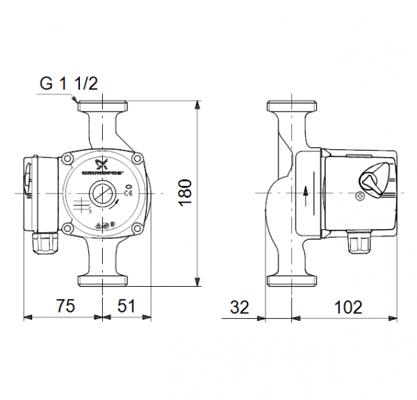 UPS 25-40 Grundfos, циркуляционный насос Грундфос