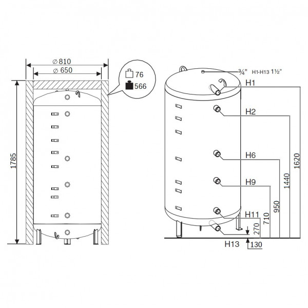 Buderus Logalux P500.6 W-C, Бак-аккумулятор Будерус