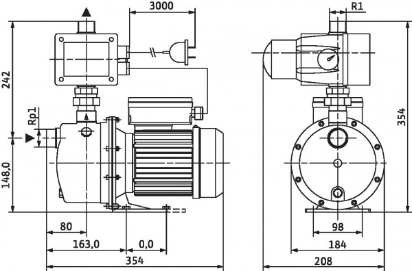 Jet FWJ 203 Wilo, насосная станция Вило