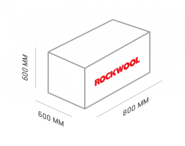 Каменная вата ROCKWOOL ЛАЙТ БАТТС СКАНДИК 	800 х 600 х 100 мм 6 штук в упаковке