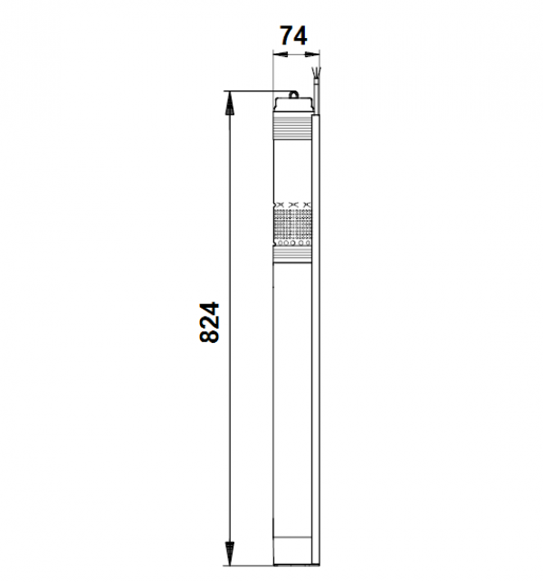 Габариты скважинного насоса Grundfos SQE 5-50