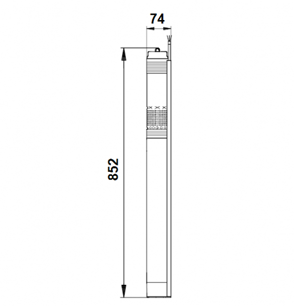Габариты скважинного насоса Grundfos SQE 1-110