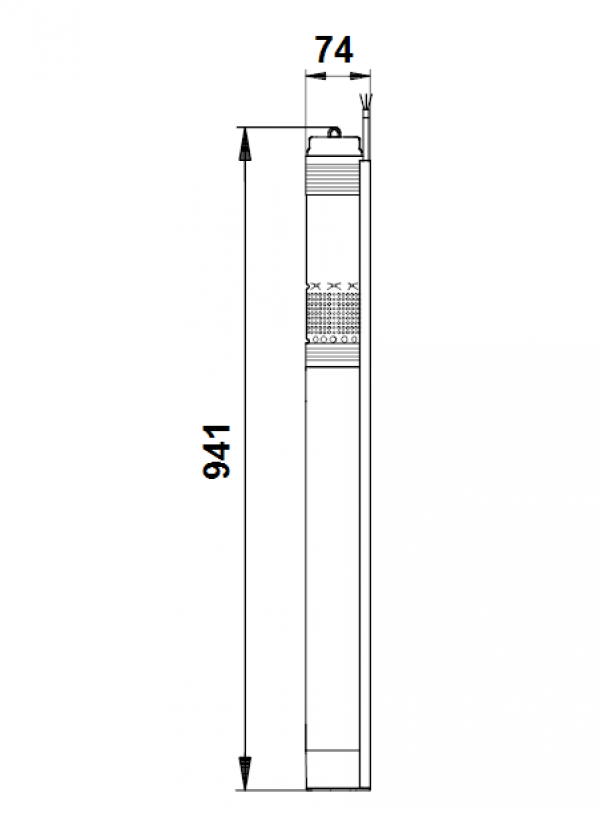 Габариты скважинного насоса Grundfos SQ 5-60