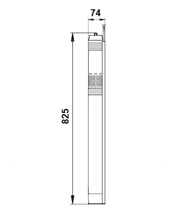 Габариты скважинного насоса Grundfos SQ 3-65