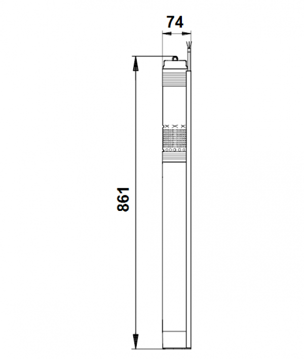 Габариты скважинного насоса Grundfos SQ 3-80