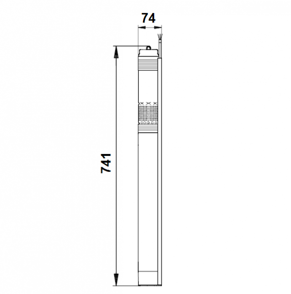Габариты скважинного насоса Grundfos SQE 2-35