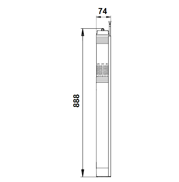 Габариты скважинного насоса Grundfos SQE 3-95