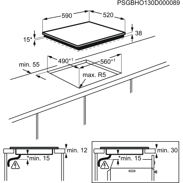 Электрическая варочная панель Electrolux EHF6232IOK 60 cm